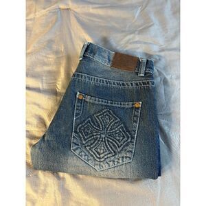 Hollywood The Jean People Jeans Mens Size 32x30 Blue Denim Cotton Straight Leg‎